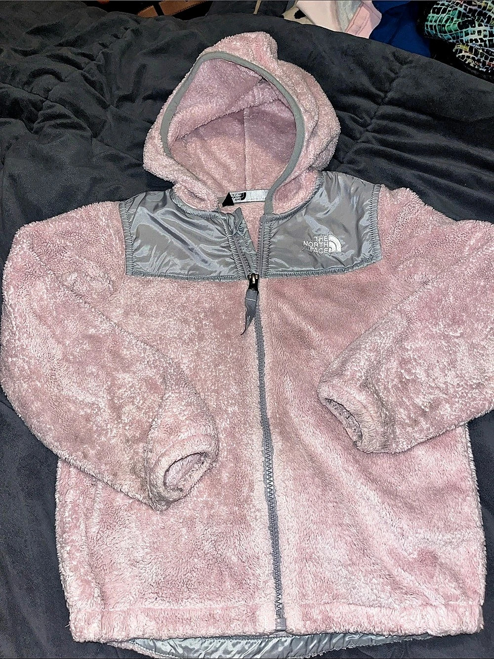 The North Face Toddler Full-Zip Hoodie Pink & Gray Girls 5/5